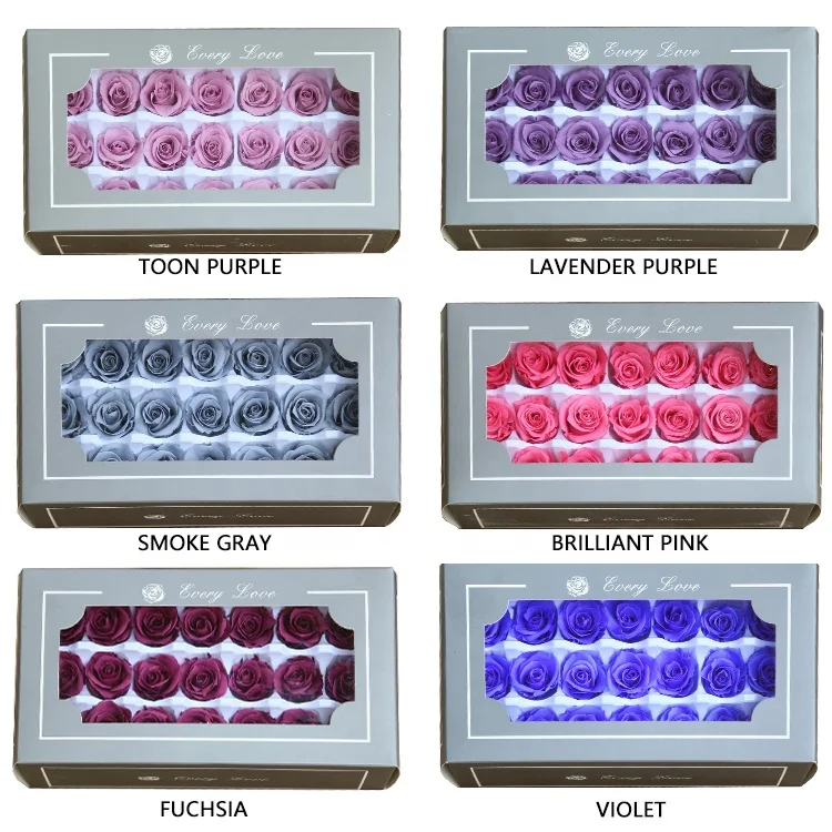 
China Factory Supply Wholesale 2-3 Cm Everlasting Flower Head Preserved Roses 