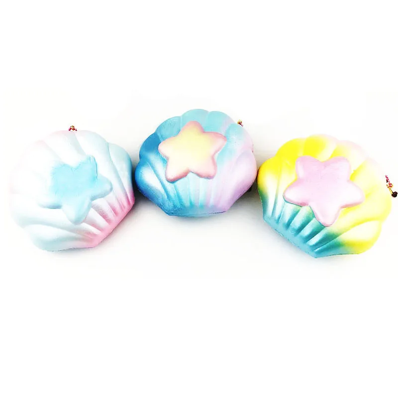 
Wholesale PU memory foam squishy shell shaped anti stress release squeeze toy ball for kids. 