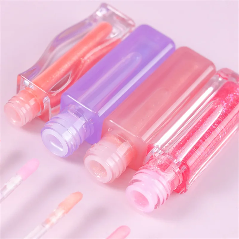 TY08 new clear tubes popular shimmer sparkling colors custom lasting moisturize lips shiny glitter color-changing lip gloss