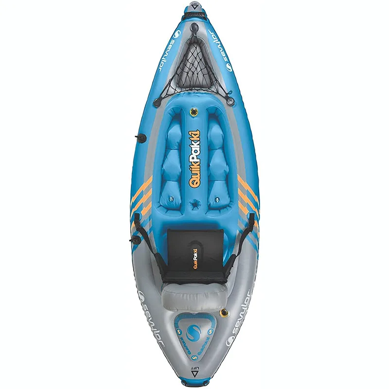 Powerful factory inflatable boat, solid canoe including paddle, seat, inflatable pump