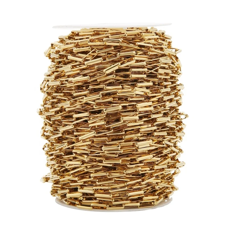 Stainless Steel 5*14mm Loose Long Box Chains Sell By Meter for DIY Jewelry Making Bracelet Necklace Findings Supply Accessories