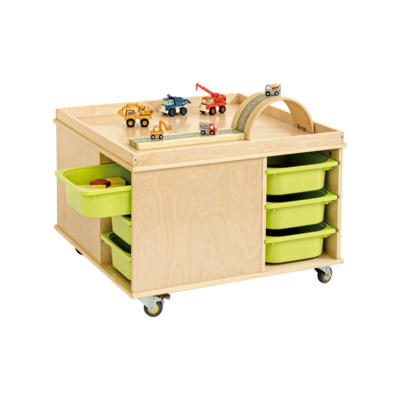 Hotselling kindergarten children multifunctional building blocks kids play storage lego table for kids