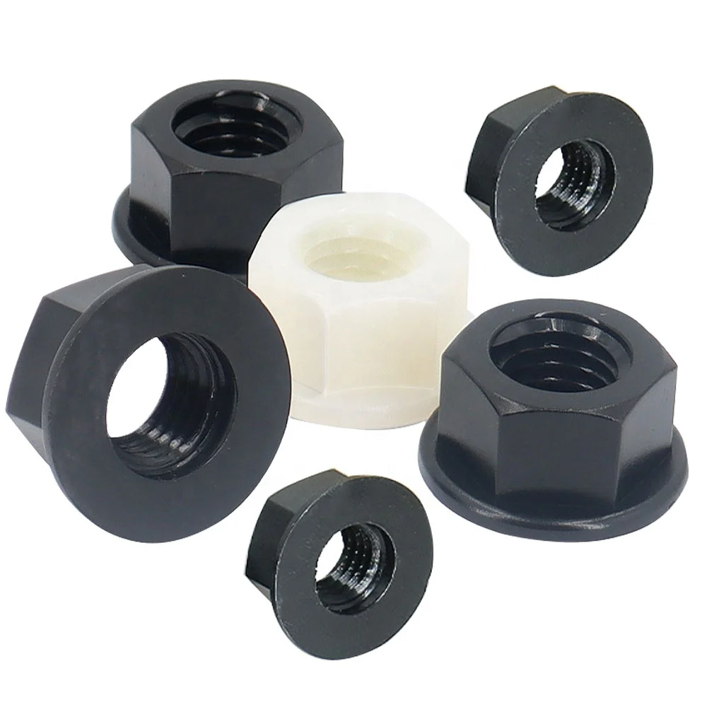 Flange nut zinc plated quick heavy hexagon insert stainless steel m2 m6 m8 m10 m12 m28 hex nylon lock hex flange nut
