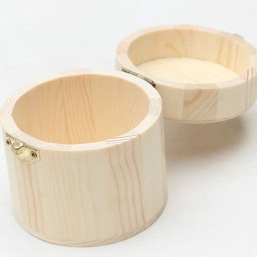 Unfinished Round Wooden Storage Boxes Handmade Home Storage Gift Craft Jewelry Box With Lid