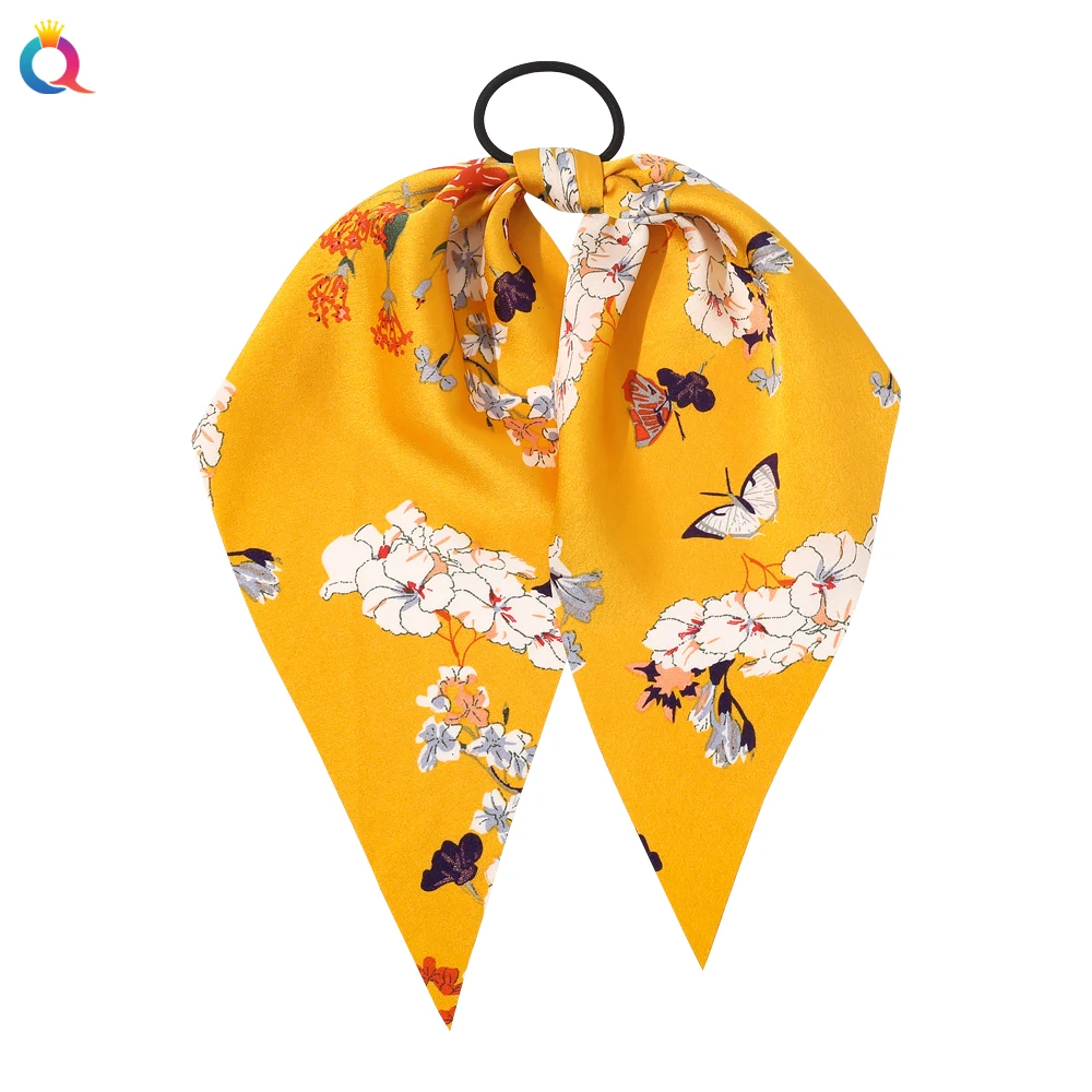 2021 г. высокое количество новый дизайн длинный шарф низкая цена женские шелковые треугольные резинки для волос