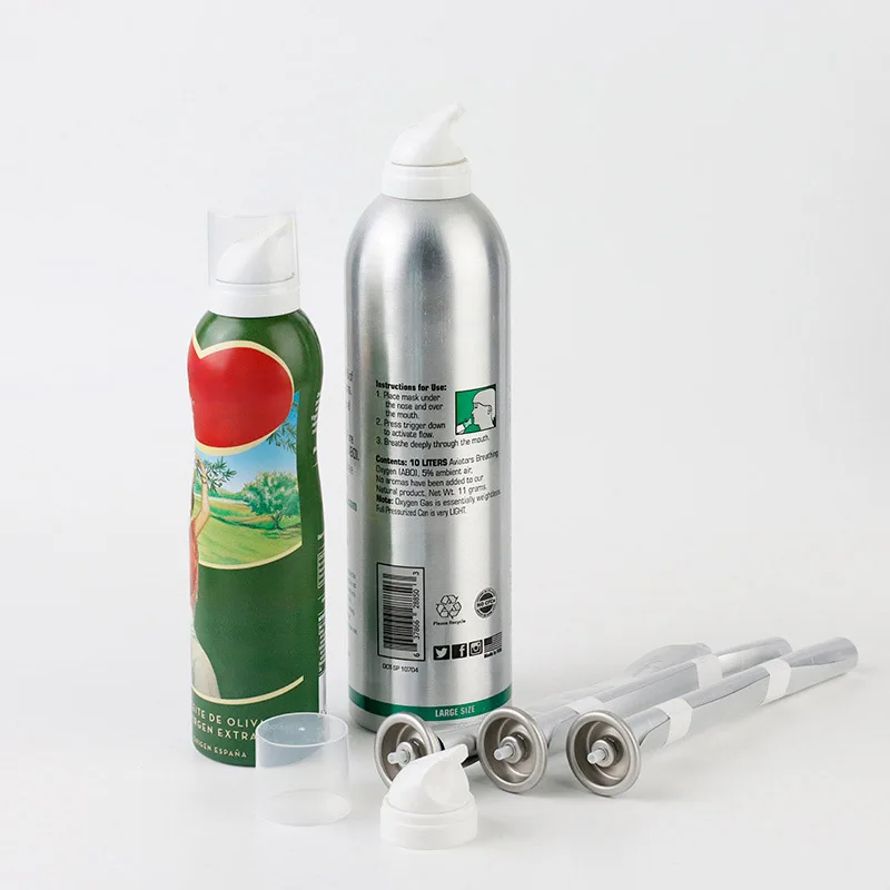 Hot sale aluminum aerosol can with BOV 360 spray bottle for cooking BBQ oil spray