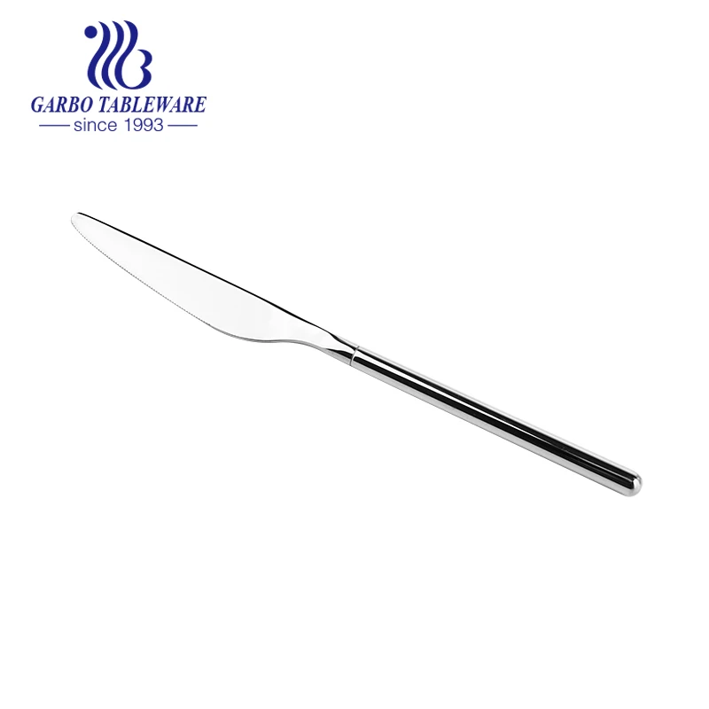 China new design home basic flatware 304 stainless steel mirror polish heavy dinner knives with round edge