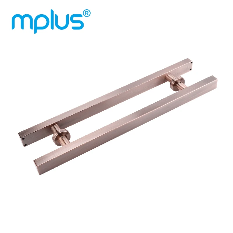 Коммерческая стеклянная душевая дверь из нержавеющей стали, квадратная стеклянная дверная ручка из нержавеющей стали