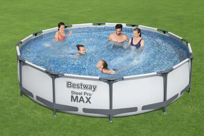 Bestway 56416 wholesale adult steel pro frame pool Folding stable water game swim pool plastic swimming pool