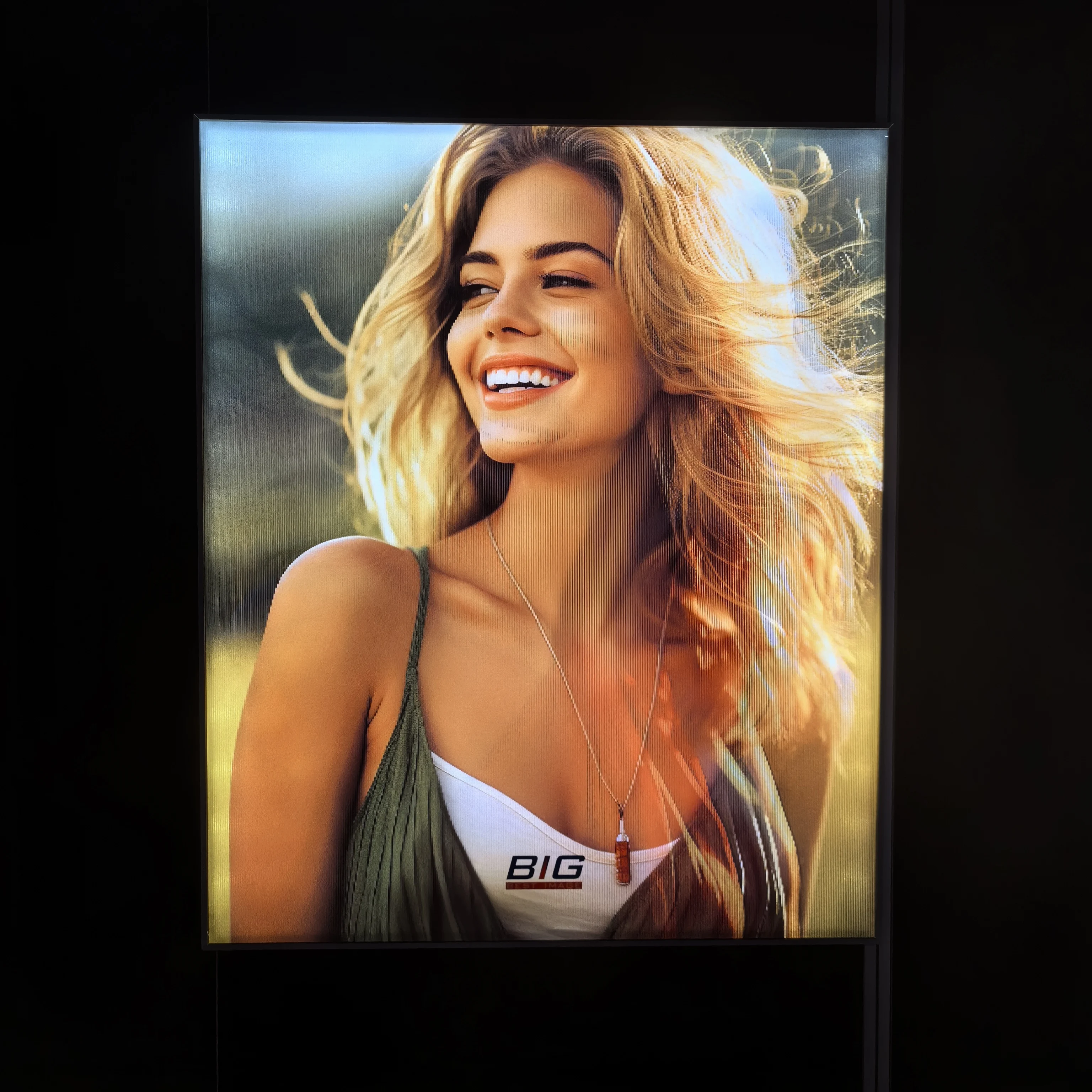 BIGIMAGE High Definition Digital UV printing service Auto Switching 3D Lenticular Raster Varying Picture advertising display