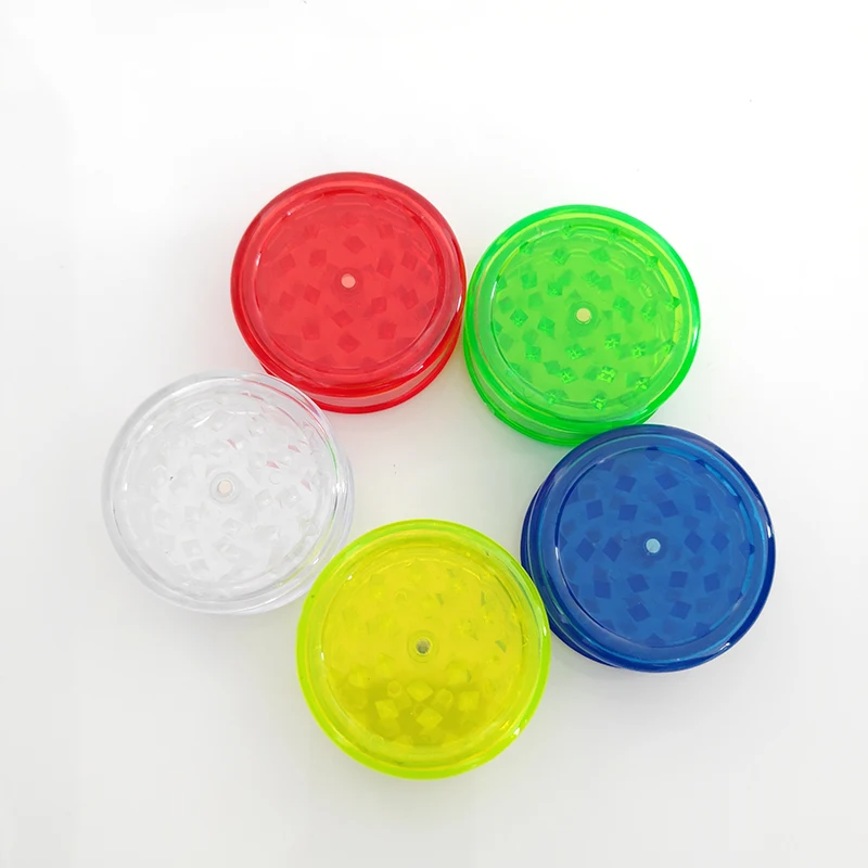 
Low MOQ 60mm 4 Pcs Layer Part Acrylic Plastic Herb Grinder Tobacco Weed 