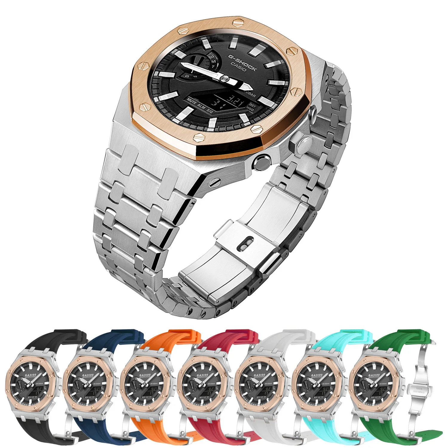 Supplier Hot Selling New Ga2100/2110 Mod Kit G Stainless Steel Watch Case Strap Shock For Casio Ga2100