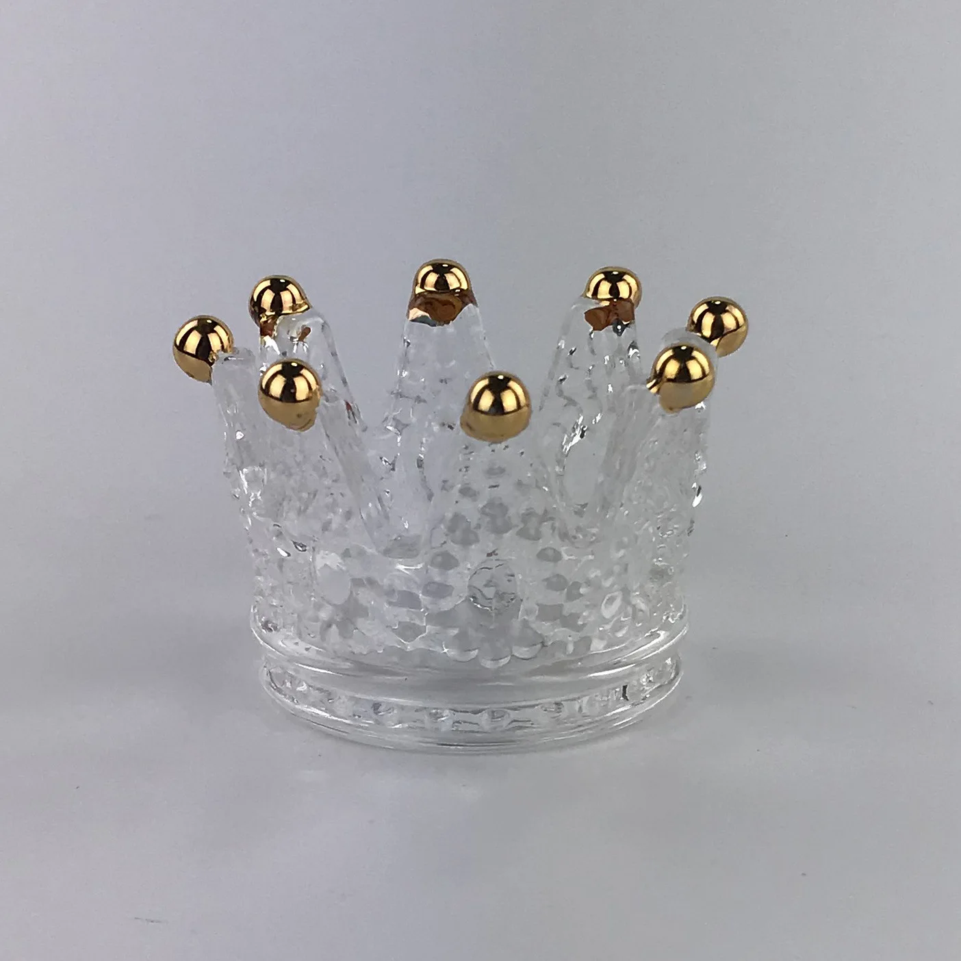 Dining Table Centerpiece Home Decor Wedding Part Tealight Candle Holder,Glass Crown Cigar Ash Tray for Party