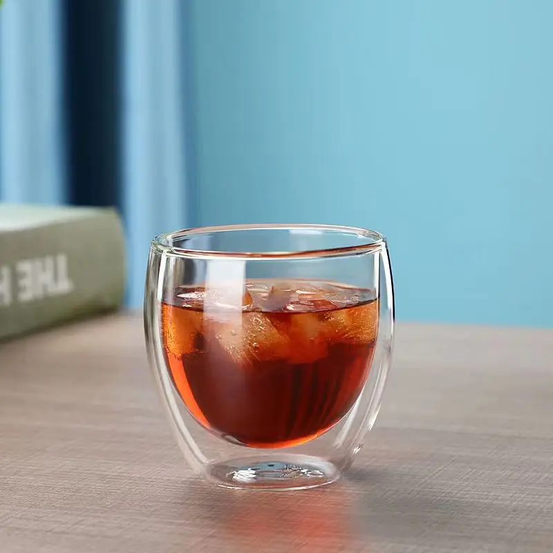High Borosilicate Double wall tumbler whiskey Transparent glass