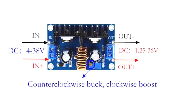 XH-M401 DC-DC Buck Module XL4016E1 High Power DC Voltage Regulator Maximum 8A Band Voltage Regulator