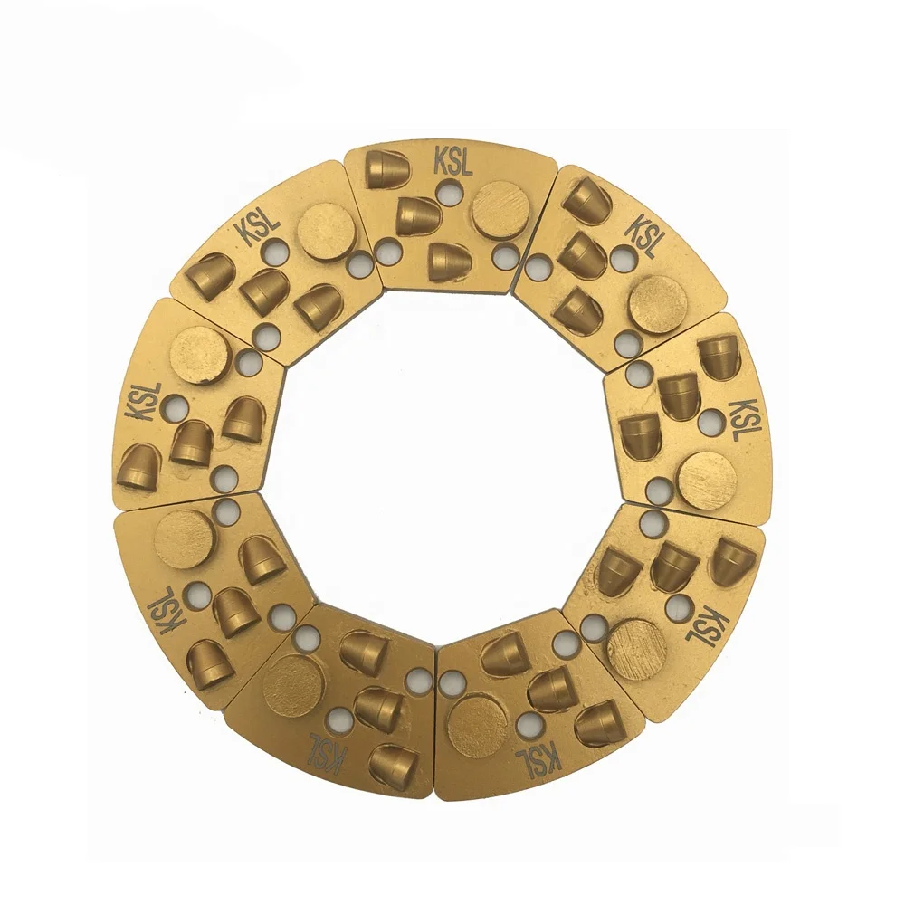 Trapezoidal diamond+1/2PCD concrete floor terrazzo epoxy resin floor renovation grinding and polishing pad