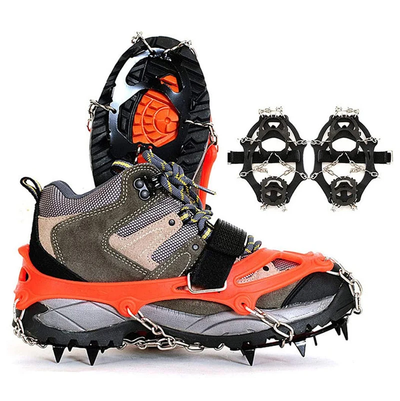 Outdoor 12 Teeth Ice Cleat Spikes Crampons Silicone Anti-skid Crampons