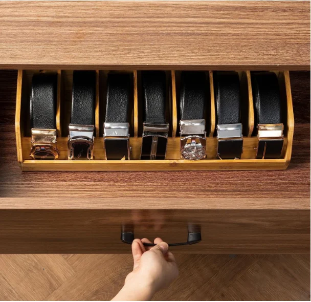 Bamboo Storage Belt storage organizer Belt organizer
