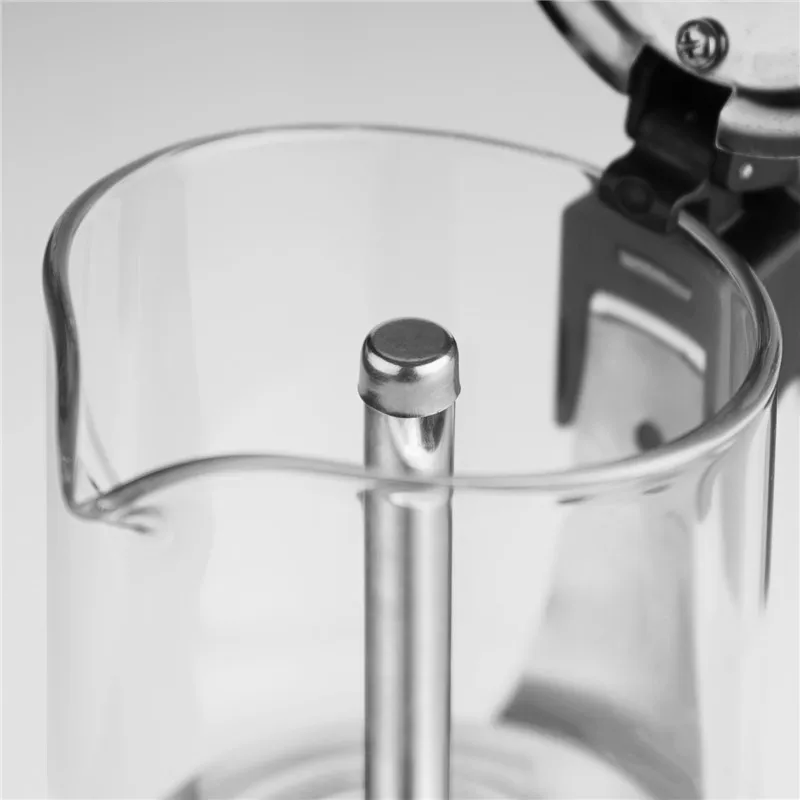 Silver 360ml Portable Household Glass Stainless Steel Food Grade Materials  Coffee Maker Moka Pot