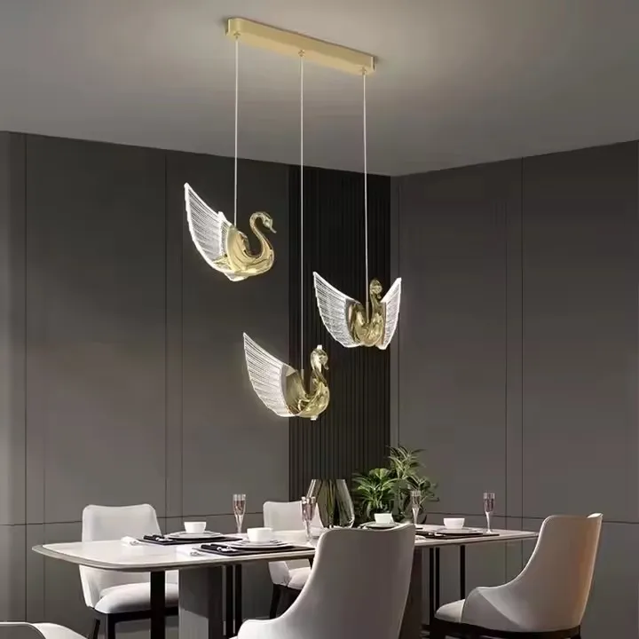 Swan LED Pendant Light Indoor Nordic Lighting For Home Living Room Decor Dining Tables Lights Bedside Bedroom Hanging Lamp
