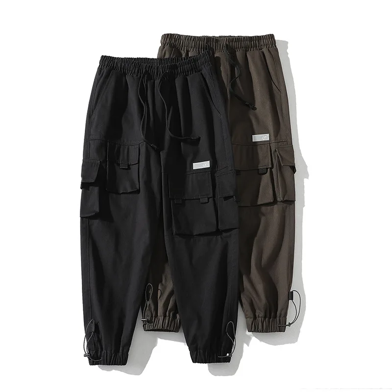 Factory Wholesale Men Cargo Trousers Man Streetwear Hip Top Long Pants Track Jogger Pants With Multi-pocket