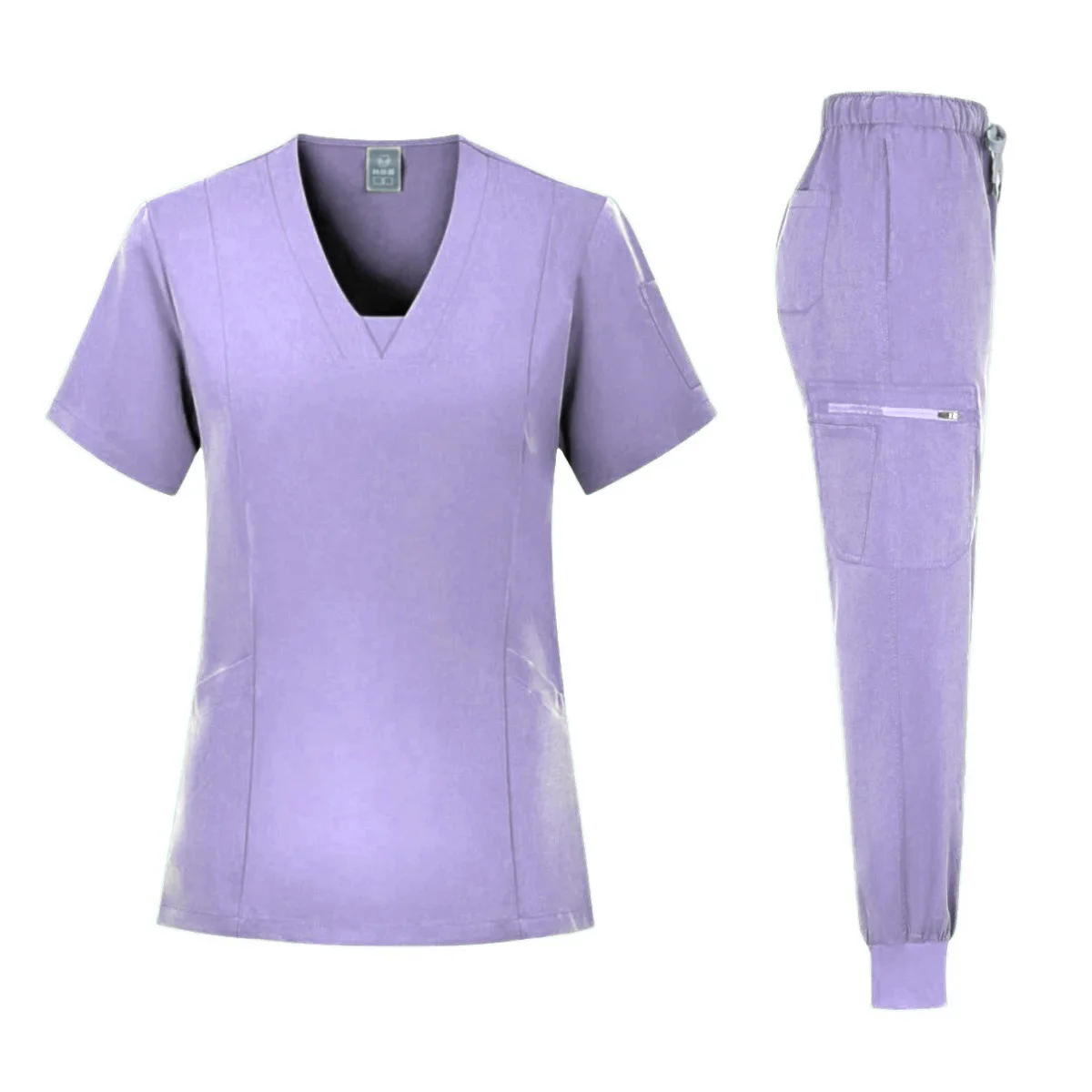 V Neck Design Female  4 Way Stretchy Fabric Hospital Uniform Scrubs Medical Nursing Uniforms Custom Scrubs Set For Women Men