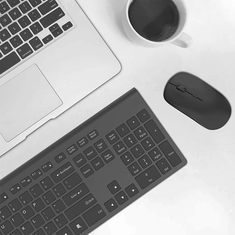 
French Wireless Keyboard Mouse Set Rechargeable Mouse 2400DPI German/English/Italian/Spanish Keyboard Silent mouse for Laptop PC 