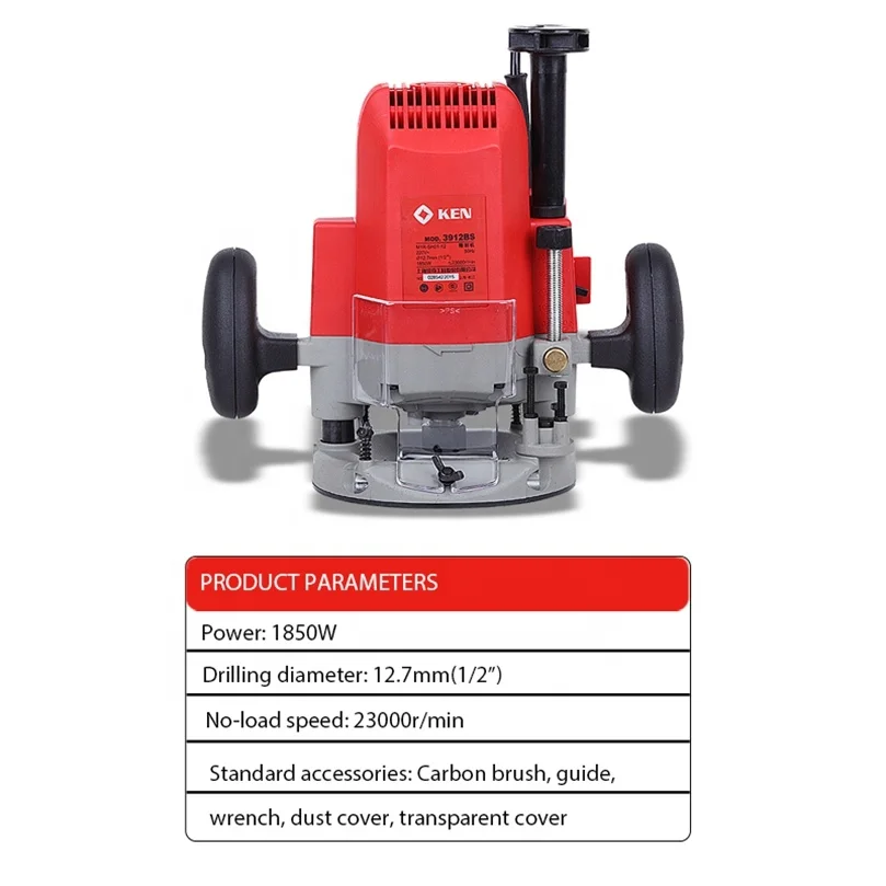 Ken Professiaon Model 3912BS China Power Tools 1850w 12.7mm Electric Wood Router Machine