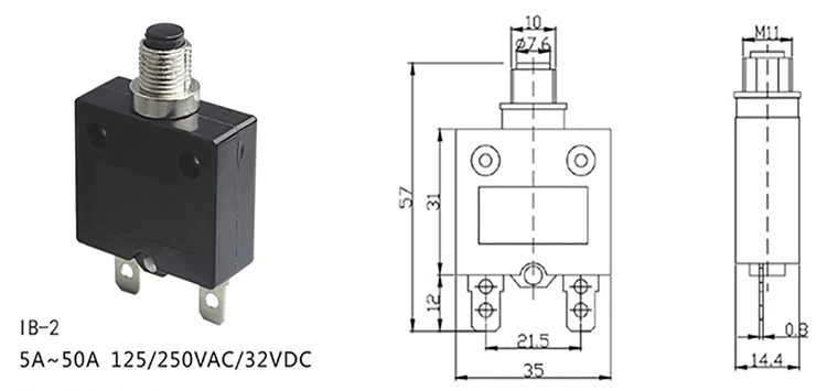 Автоматический сброс защиты от перегрузки цена 20A 125V 250V AC Push Электрический миниатюрный автоматический выключатель