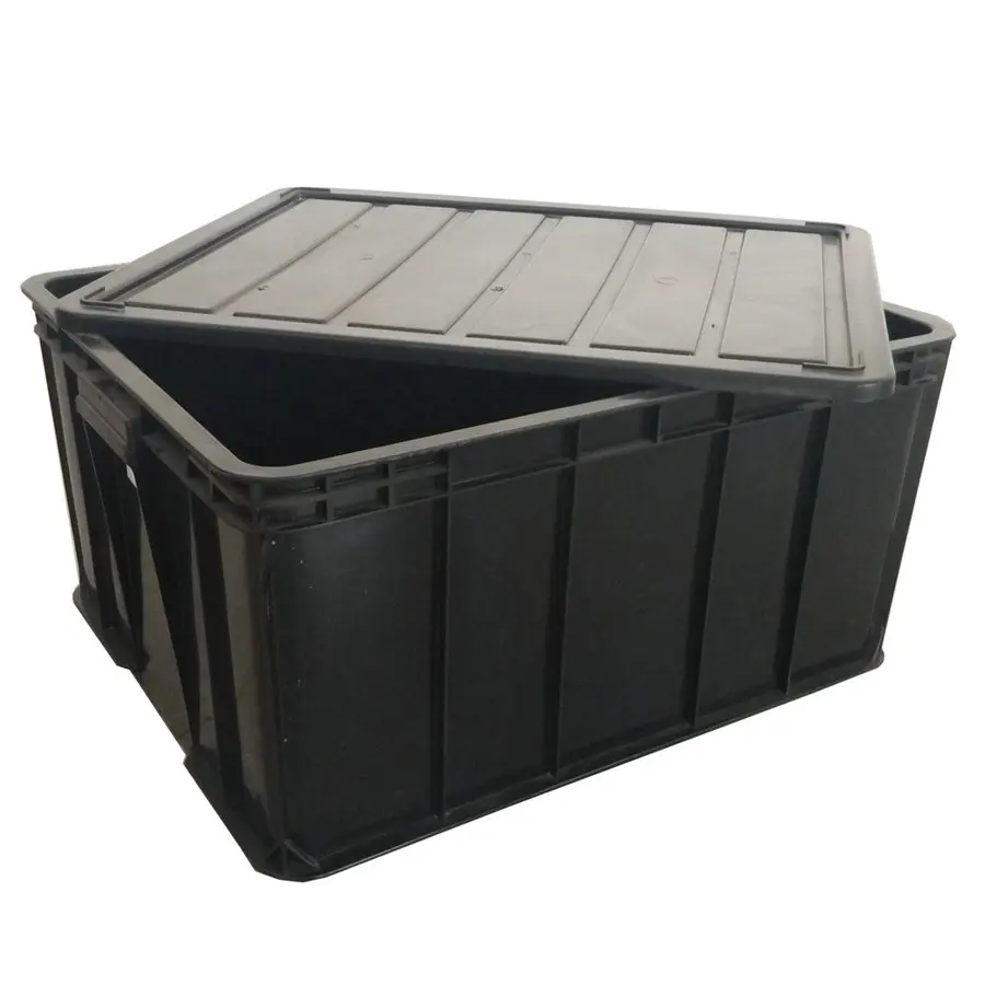 ESD pp plastic box Black PCB Packing Storage Component Container Plastic Circulation Antistatic Box