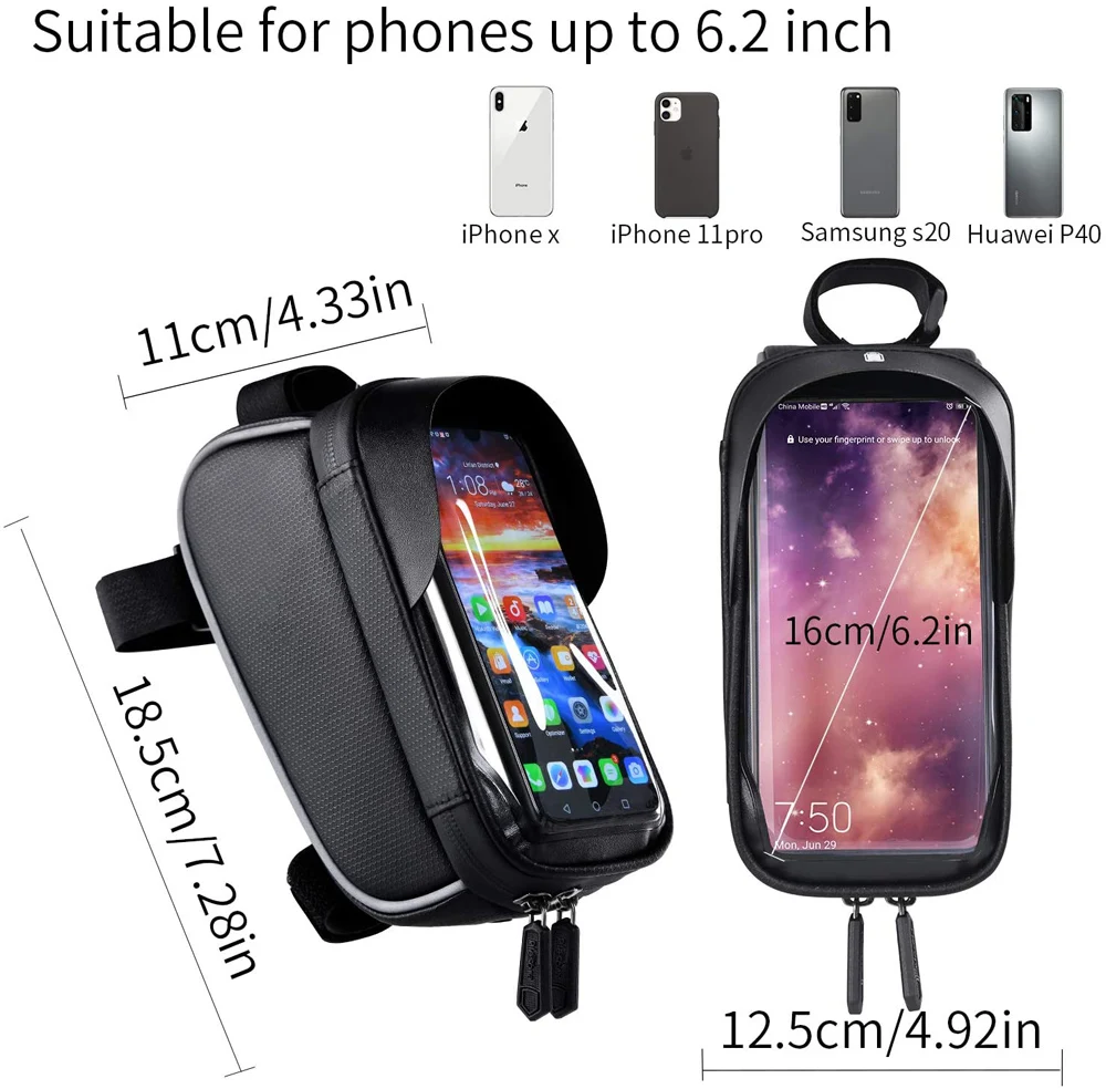 Free Sample Bike Frame with Phone Mount Accessories Bicycle Phone Holder Pouch for Biking Convenient Biking Pouch