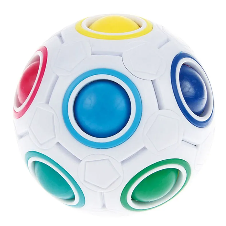 New Design Rainbow Puzzle Ball Magic Cube High Quality Fidget Magic Cube For Children Game Toy