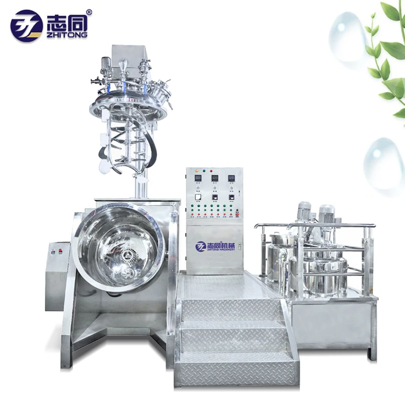 600L 500L 400 liters hydraulic lifting vacuum homogenizer emulsifying mixer machine skincare cream lotion making machine