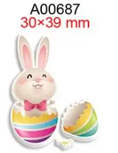 Easter Day Printed Planar Resin Bunny and Duck Cartoon Cabochons 50pcs/lot for DIY Bow Kids Crafts Decorations Handmade Material
