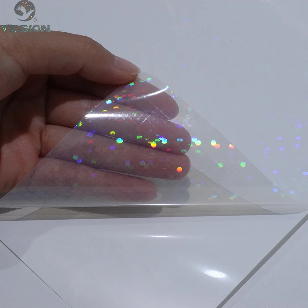Wholesale A3 A4 Inkjet Printable Holographic Clear Dot Sticker Sheet Vinyl Custom Waterproof Hologram Sticker
