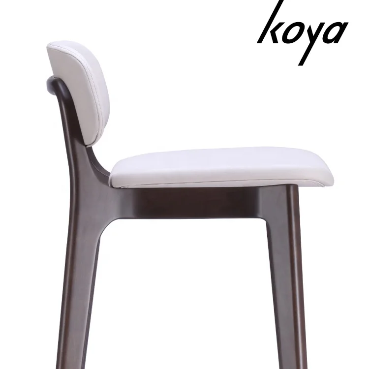 Modern design Solid wooden Home Hotel Pub PVC Leather High Bar Chair