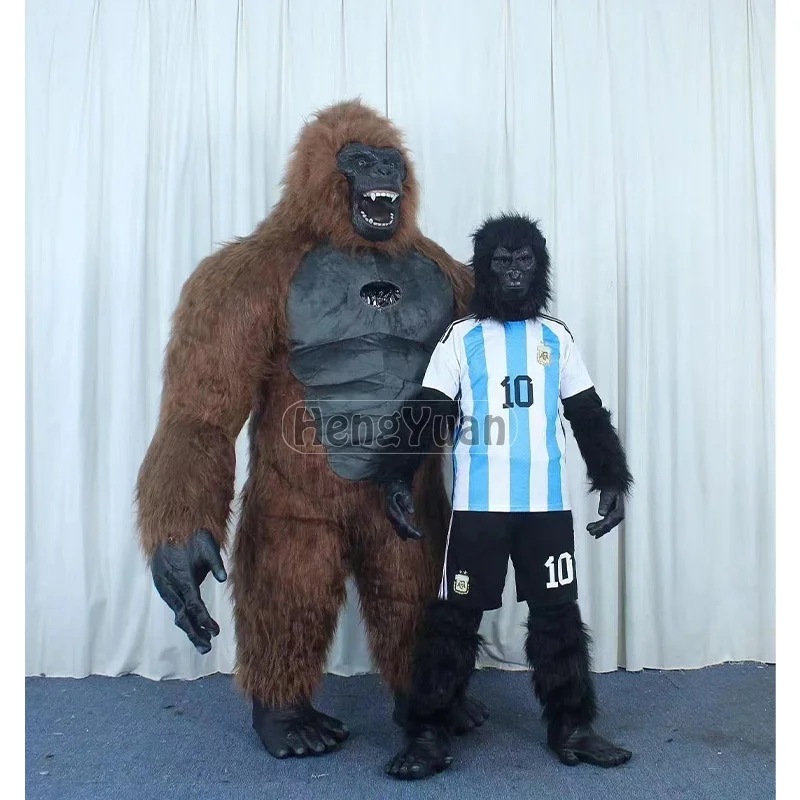 Hengyuan 2.6m Inflatable King-Kong Costume for Adult Halloween Plush Furry Gorilla Mascot