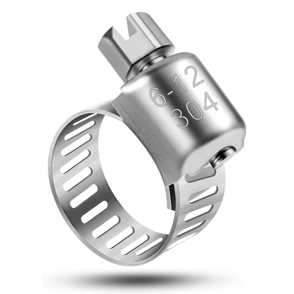 Stainless Steel Drive Hose Clamps 6-12mm ,All Steel Tri Clamp Adjustable Hose Pipe Clip,Worm Gear Spring Beer Tube clips