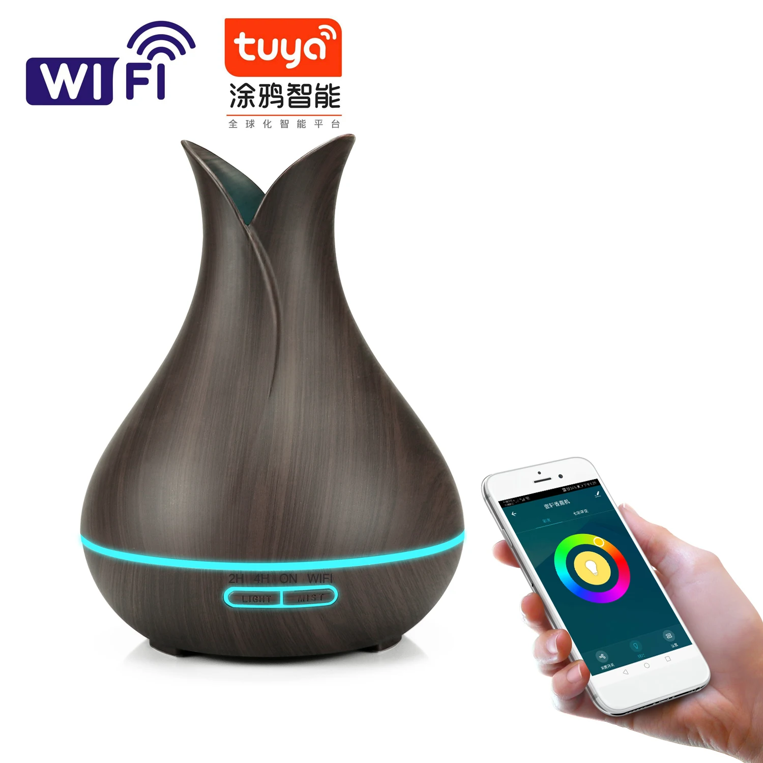 400 ml wifi Cool Mist wood grain Air Humidifier Ultrasonic Aroma Essential Oil Diffuser