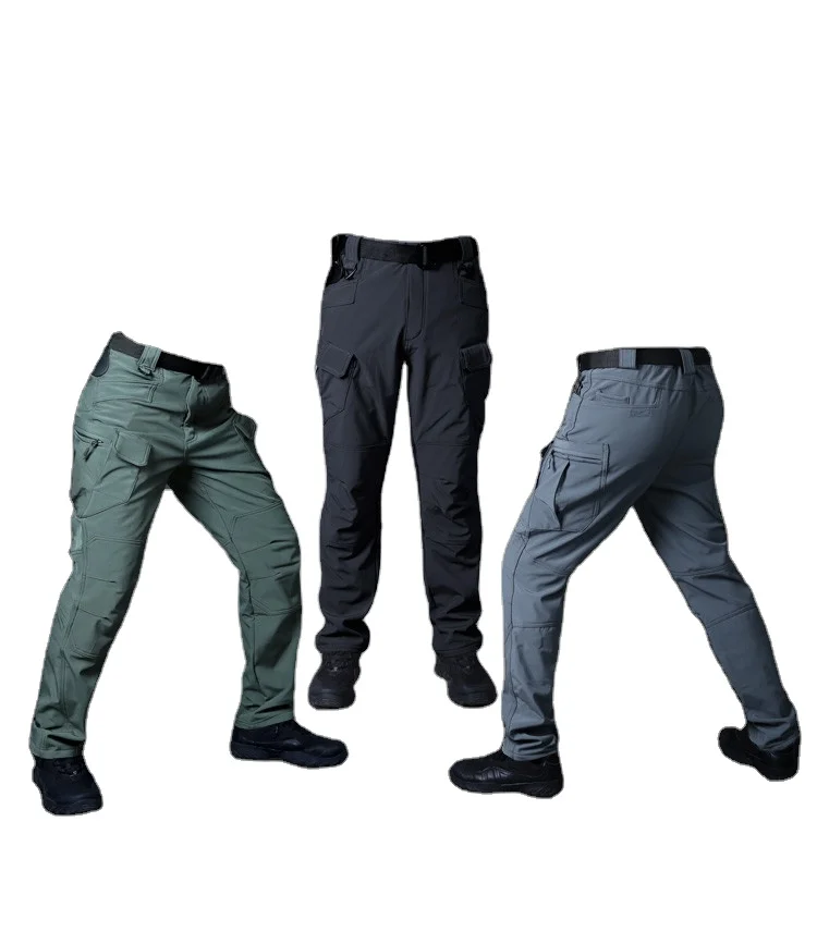 Winter  shark skin soft shell trousers men thick warm windproof waterproof fleece pants hiking pants tactical pants