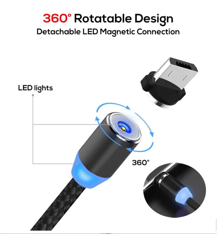Новый Магнитный зарядный USB-кабель для мобильного телефона, магнитное зарядное устройство 3 в 1, зарядный Магнитный кабель