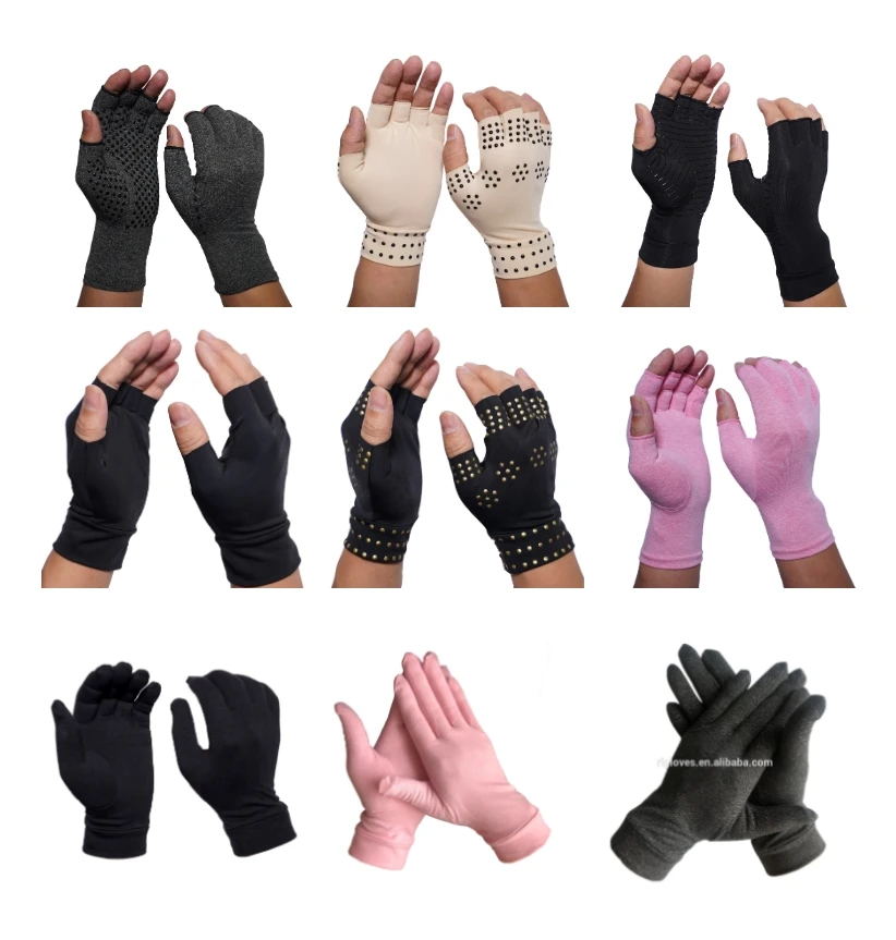 Open Finger Hand Gloves for Rheumatoid and Osteoarthritis Arthritic Joint Pain Relief for Computer Typing