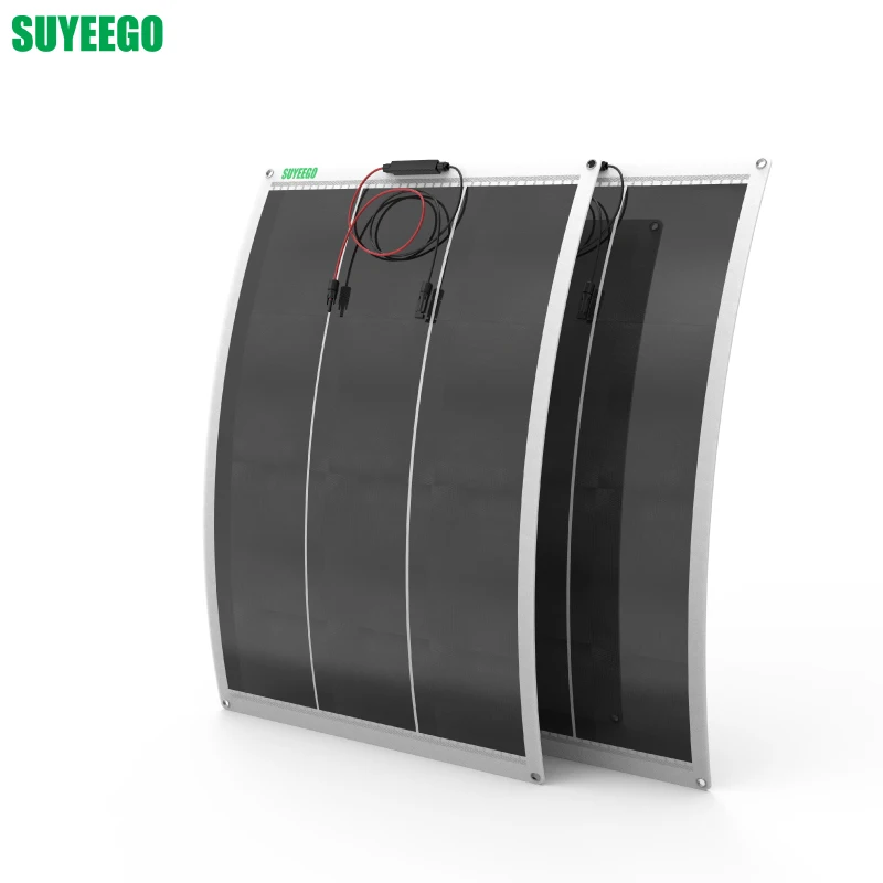 SUYEEGO flexible solar energy panel 100W flexible ETFE thin film solar panel semi-flexible solar panel 130w 200w