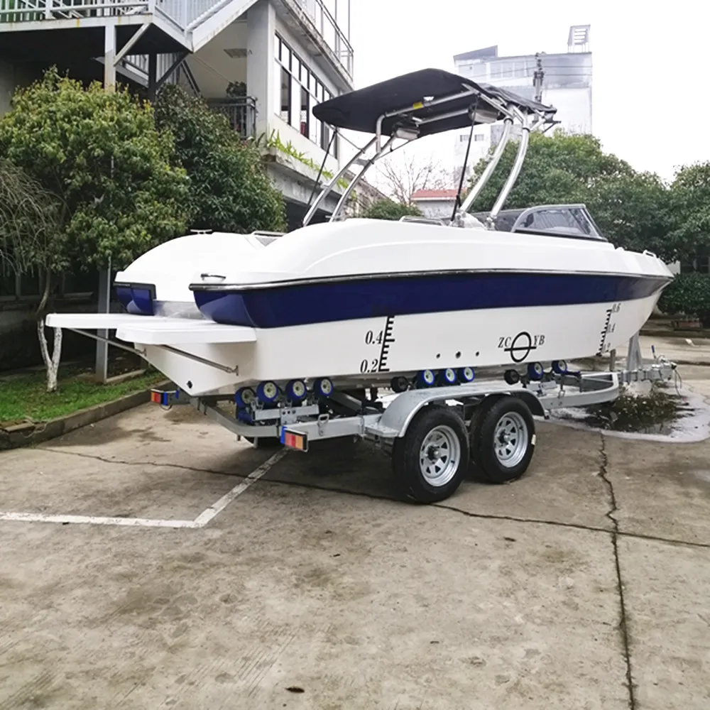 5.8m length bow rider sport boat fiberglass for commercial use or resell or family use