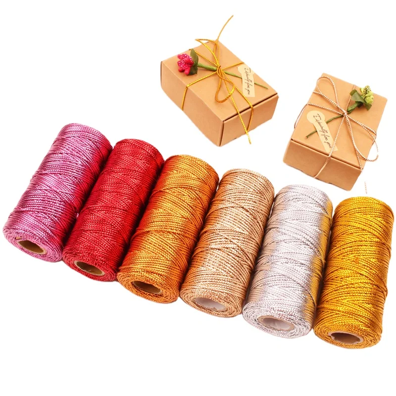 1.5mm gold and silver wire hang tag rope DIY handmade decorative gift packaging rope binding rope 100 meters RC08011315