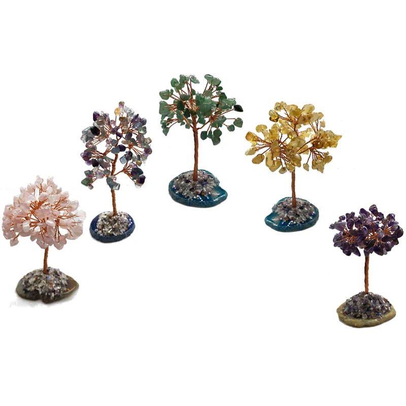 2021 Hot Sale Jade Agate Tree 10 CM Gemstone Trees Agate Crystal Life Tree