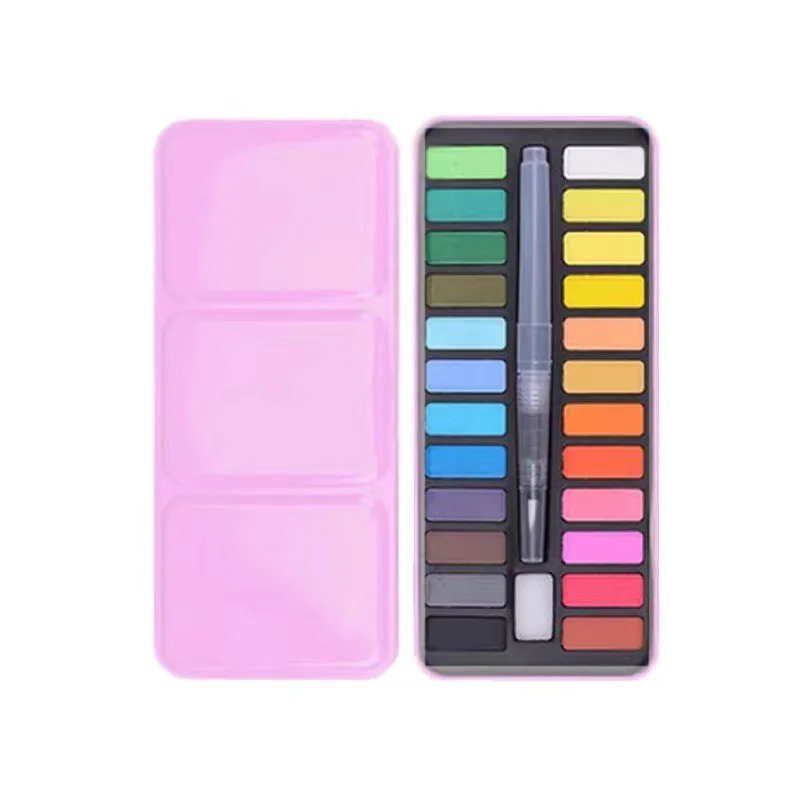 Solid 12-36 Colors Watercolor Painting Water Color Set Free Carrying Case Tin Box