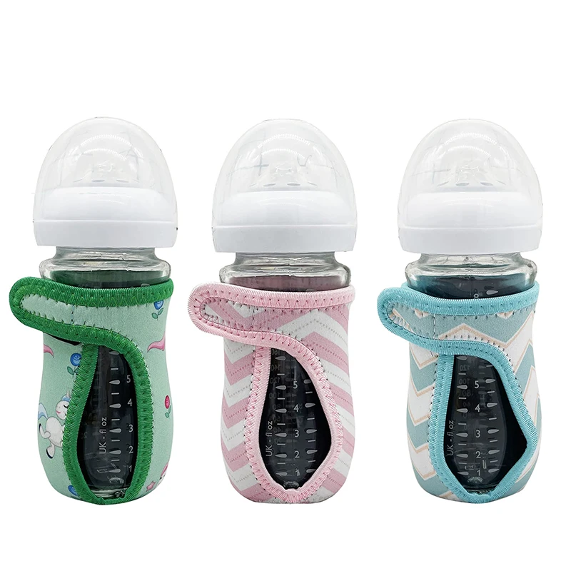 Factory Custom Logo Pattern Kid Feeding Milk Bottle Holder Baby Bottle Neoprene Sleeve
