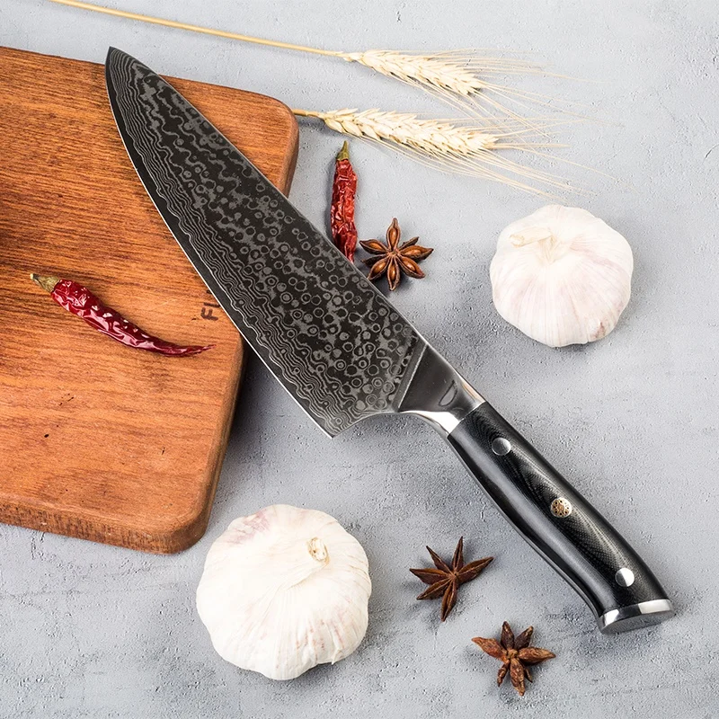 Gyuto Series - 7.5 Inch Damascus Steel Chef Knife VG10 67 Layers Kitchen Chef Knife with Pakka Wood Handle