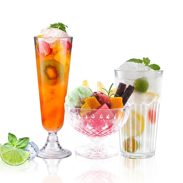Plastic Dessert Ice Cream Cup Wine Glasses Plastic Cup Transparent Acrylic Beer Glass